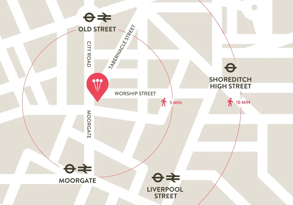 flight club shoreditch map