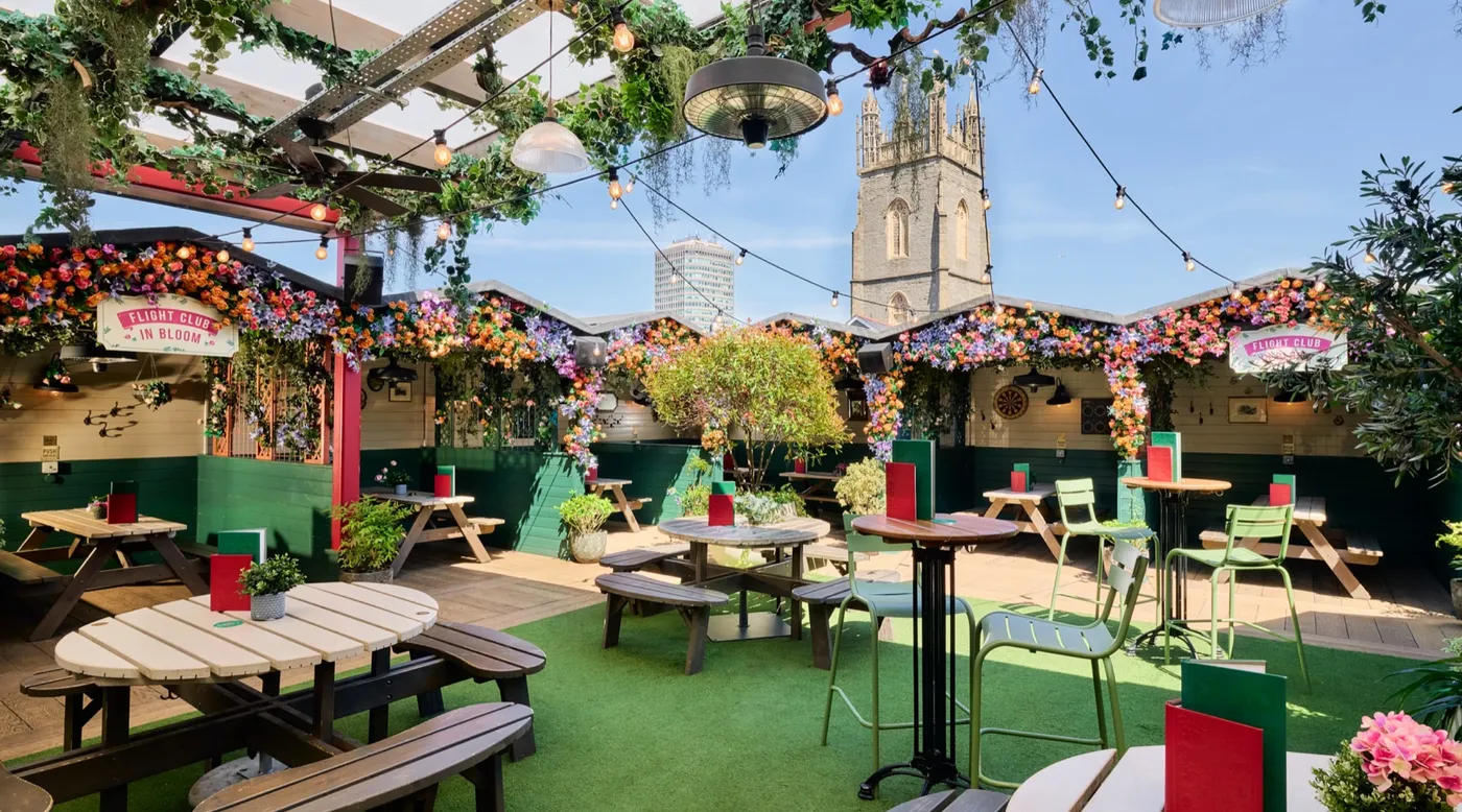 Flight Club Cardiff outdoor terrace